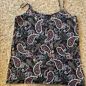 LOFT Black and Green Fitted Camisole